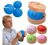 2026 New Giant Glitter Dumpling, Rainbow Mystery Squishies Bun,Giant Mystery Dumpling Squishy Stress Ball with Steamer Box, Cute Anxiety Relief Fidget Toy for Adults Teens & Kids