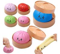 2026 New Giant Glitter Dumpling, Rainbow Mystery Squishies Bun,Giant Mystery Dumpling Squishy Stress Ball with Steamer Box, Cute Anxiety Relief Fidget Toy for Adults Teens & Kids