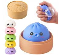 2026 New Giant Mystery Dumpling Squish-y, Blow Bubbles Dumplings Stress Balls with Steamer Box, Soft Jumbo Squeeze Dumplings Squishys Toys, Cute Relief Fidget Toy for Adults Workers
