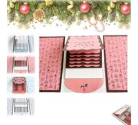 2026 New Gift Card Booklet, Handmade Waterfall Christmas Card Booklet, Handmade Holiday Voucher Holder, DIY Trend Wow Note Holder, Holiday Party Surprise Gift for Loved Ones(1*Pink)