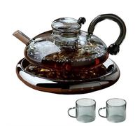 2026 New Glass Teapot with Warmer, 20oz Filtration Teapot Set, Automatic Electric Kettle with Tea Infuser, Teapot and Cup Set Gifts for Tea Lovers
