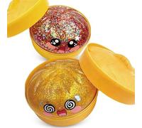 2026 New Glitter Dumpling Squishy with Steamer Box, Jumbo Dumpling Squishy, Large Stress Relief Sensory Toy for Adults Anxiety Relief Fidget Toy (Red+Yellow)