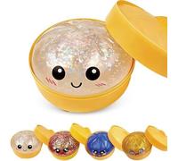 2026 New Glitter Dumpling Squishy with Steamer Box, Jumbo Dumpling Squishy, Large Stress Relief Sensory Toy for Adults Anxiety Relief Fidget Toy (White)