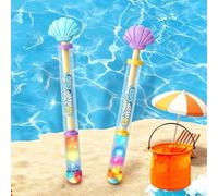 2026 New Glowing Rainbow LED Water Blaster, Firework Water Gun with Lights, High Capacity Pull-Out Water Squirter for Kids and Adults, Outdoor Summer Pool Beach Party Toys (C*2)