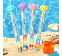 2026 New Glowing Rainbow LED Water Blaster, Firework Water Gun with Lights, High Capacity Pull-Out Water Squirter for Kids and Adults, Outdoor Summer Pool Beach Party Toys (E*4)