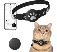 2026 New GPS Cat Collar GPS Pet Tracker | No SIM Card No Monthly Fee Subscription, Waterproof Real Time Location Durable Kitten Collar Pink(Noir)