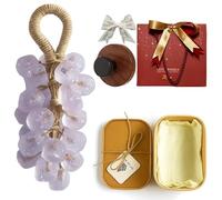 2026 New Grape Soap, Handmade Grape Soap on a Rope, Handmade Crystal Grapes Gentle Cleansing Soaps with Hook, for Washing Hands and Fresh Air, Ideal Gift for Men & Women (Light purple (rose))