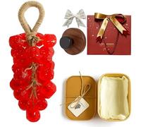 2026 New Grape Soap, Handmade Grape Soap on a Rope, Handmade Crystal Grapes Gentle Cleansing Soaps with Hook, for Washing Hands and Fresh Air, Ideal Gift for Men & Women (Red (Rose scent))