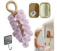 2026 New Grape Soap On A Rope, Handmade Crystal Grape Soap Gentle Cleansing Soaps, Refreshing Fragrance Soaps Bars Gentle Travel, Suitable As A Housewarming Gift (1, Light purple)
