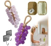 2026 New Grape Soap On A Rope, Handmade Crystal Grape Soap Gentle Cleansing Soaps, Refreshing Fragrance Soaps Bars Gentle Travel, Suitable As A Housewarming Gift (1, Dark purple+Light purple)