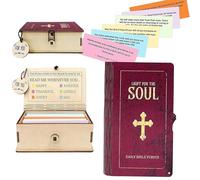 2026 New Handmade Wooden Bible Verses Box - Daily Bible Verses, 150PCS Bibles Verse Cards, Emotion Bibles Verse Cards in Wooden Box for Women & Men (1pcs)