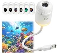 2026 New HD Smart Dynamic 5D Holographic Night Light Projector, Plug and Play HD Star Projector with Projection Films, 360° USB Galaxy & Moon Projectors Light for Bedroom Car Roof，With 6 Films
