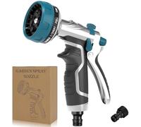 2026 NEW Heavy-Duty Metal Hose Pipe Spray Gun, 8 Adjustable Spray Patterns Garden Hose Spray Gun, Leak-Proof Hose Gun, Garden Hose Nozzle for Watering, Cleaning, Washing Cars, Compatible with UK Hoses
