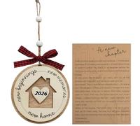 2026 New Home Gifts Housewarming Present, Wooden Hanging Ornament Sign, Home Decor Accessory, House Moving Celebration, House Warming Gifts for Women, Newhome Ornament (2026-A)