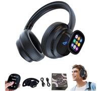 2026 New HY-X1 PRO AI Translation Wireless Headphones with Movable LCD Touch Screen, Bluetooth 6.0 Wireless Earphones, Real-Time 115 Language Translator, for Travel Business
