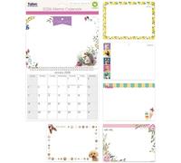 2026 New Illustrated Memo Wall Calendar|Spiral Bound Monthly Family Organiser/Planner with Wipe Clean Pen| 1 X Random Selection from Various Designs| Gift Idea for New Year Christmas-Party Bag Filler