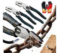 2026 New Industrial-Grade Multi-Function Cutting Pliers, 9-in-1 Multi-Functional Pliers Nail Puller/Wire Cutter/Stripper/Crimper, Heavy-Duty Compound Action Leverage Cutting Tool (2pcs)