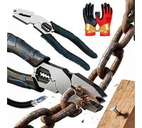 2026 New Industrial-Grade Multi-Function Cutting Pliers, 9-in-1 Multi-Functional Pliers Nail Puller/Wire Cutter/Stripper/Crimper, Heavy-Duty Compound Action Leverage Cutting Tool (1pc)