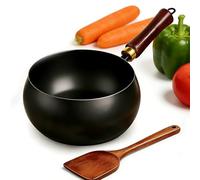 2026 NEW Japanese Cast Iron Pot & Pan Set, Hand-Forged Non-Stick Cookware with Wooden Lid & Spatula, Durable Heavy Duty Iron for Stir Fry, Stew, Induction & Gas Stoves (No Lid,8 in/20cm)