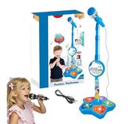 2026 New Karaoke Microphone Toy with Adjustable Stand and Built-in Music,The Microphone Toy, Colorful Lights, and Echo Effects, Christmas Birthday Surprise (Blue * 1 Set)
