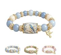 2026 New Limited Edition Bluebird Blessing Bracelet, an inspiring beaded bracelet featuring the power of the hummingbird, a blessing for women's jewelry in summer and spring. (Stile 1)