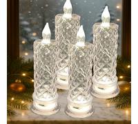 2026 New Luminoya Candles, Led Crystal Candle Lights, 2/4/6/8pcs New Christmas Tree Led Candles, Safe Flameless Design, for Date Nights, Anniversary, Wedding, Kicten Home Decor (4white)