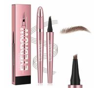 2026 New Magic Eyebrow Microblading Pen,4 Tipped 3D Waterproof Microblading Brow Pencil,Contouring Eyebrow Tint Pen,Natural Long-Lasting,Precision Micro-fork Tip for Fine Hair-like Strokes(02)