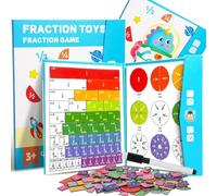 2026 New Magnetic Fraction Demonstration Book, 102 Pcs Magnetic Fraction Tiles & Fractions Circles for Kids, Educational Puzzle Math Fractions Manipulatives Disc Set for Ages 3-7 (C)