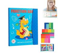 2026 New Magnetic Fraction Demonstration Book, Magnetic Fractions Educational Puzzle, Magne-tic Fraction Tiles & Fractions Circles Set, Learning Toys for Babys Students Supplies (Dinosaur)