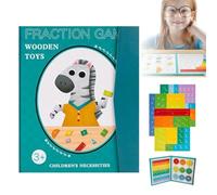 2026 New Magnetic Fraction Demonstration Book, Magnetic Fractions Educational Puzzle, Magne-tic Fraction Tiles & Fractions Circles Set, Learning Toys for Babys Students Supplies (Zebra)