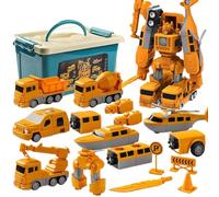 2026 New Magnetic Robocar Set, 35PCS 7-in-1 Transform Robot Cars & Construction Vehicles, STEM Magnetic Building Blocks for Kids,Educational Engineering Toys with Storage Box (26Pcs)