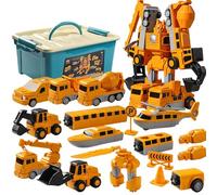 2026 New Magnetic Robocar Set, 35PCS 7-in-1 Transform Robot Cars & Construction Vehicles, STEM Magnetic Building Blocks for Kids,Educational Engineering Toys with Storage Box (35Pcs)