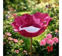 2026 New Metal Flowers for Garden, Dual-Function Metal Flower Stakes, Bee Watering Station, Provides A Safe Drinking Spot for Bees,Bird And Butterflies, Yard Lawn Patio Landscape Decor (Pink)