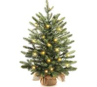 2026 New Mini Christmas Tree, 18in Artificial Battery Operated Indoor Artificial Pine Mini Xmas Christmas Tree with 30 Warm LED Lights,Perfect for Xmas Decorations, Home, Dining (18 in)
