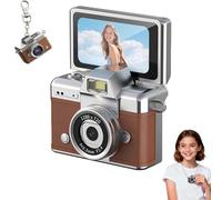 2026 New Mini Digital Camera with 1.47 in Flip LCD Screen 1080p, Mini Keychain Retro Camera, Built-in Flash, Strap and Keychain, Record The Beautiful Moments of Life (Brown,64G)