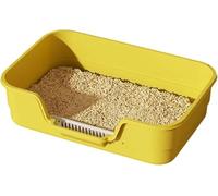 2026 New Model Cat Litter Box, Semi Enclosed Large Cat Litter Trays with High Sides Large Open Top, Easy Cleaning Access Lowered Entry Step, Indoor Pet Potty for Elderly Cats Kitten House Rabbit