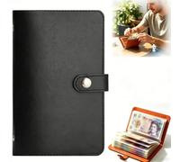 2026 New Money Saving Wallet 100 Envelopes Savings Challenge Book for Couples Money Saving Challenge Budget Binder Cash Saving Notebook Stylish Money Wallet for Cash Saving Gift for Women Men (Black)