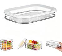 2026 New Multi-Layer Stackable Food Storage Containers with Lids, Airtight Deli Meat Containers for Fridge, Transparent Freezer Safe Boxes for Cheese, Bacon, Ham & Meal Prep