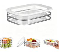 2026 New Multi-Layer Stackable Food Storage Containers with Lids, Airtight Deli Meat Containers for Fridge, Transparent Freezer Safe Boxes for Cheese, Bacon, Ham & Meal Prep