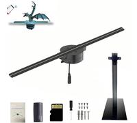 2026 New My Holo Screen, Myholoscreen, 3D Hologram Fan Projector, Transforms Any Video Into A Floating 3D Hologram - Perfect for Home, Events, Or Stores (Style-2 with Desktop Stand)