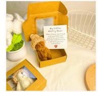 2026 New My Little Worry Bear Graduation Bears, Handmade Mini Plush Teddy Bear in Box with Positive Card Pocket Hug Aadorable Little Doll in A Box Emotional Support Inspirational Gifts coffee