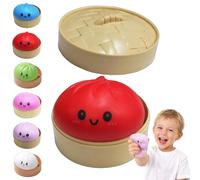 2026 New Mystery Dumpling Squishy, 10cm Giant Squishy Dumpling Stress Ball, Jumbo Dumplings Toy with Steamer Box, Rainbow Mystery Squishy Bun, Anxiety Relief Fidget Toy, for Adults&Kids (C1,2PCS)