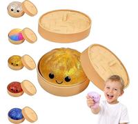 2026 New Mystery Dumpling Squishy, 10cm Giant Squishy Dumpling Stress Ball, Jumbo Dumplings Toy with Steamer Box, Rainbow Mystery Squishy Bun, Anxiety Relief Fidget Toy, for Adults&Kids (E3,1PC)