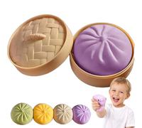 2026 New Mystery Dumpling Squishy, 10cm Giant Squishy Dumpling Stress Ball, Jumbo Dumplings Toy with Steamer Box, Rainbow Mystery Squishy Bun, Anxiety Relief Fidget Toy, for Adults&Kids (C2,2PCS)