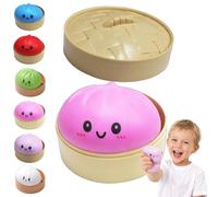 2026 New Mystery Dumpling Squishy, 10cm Giant Squishy Dumpling Stress Ball, Jumbo Dumplings Toy with Steamer Box, Rainbow Mystery Squishy Bun, Anxiety Relief Fidget Toy, for Adults&Kids (E1,1PC)