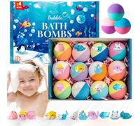 2026 New Natural Bath Bombs for Kids with Mega Bubbles & Surprise Inside,12-Pack Ocean Toy Bath Salt Ball Sleeve Box Bath Bombs,Natural BathBombs for Kids,Easter Basket Stuffers Birthday Gift Set