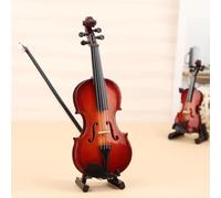 2026 New Playable Tiny Violin Figurine, Wooden Miniature Figurines Collectible Model Display Ornament, The Worlds Smallest Miniature Musical Instrument with Sound and Sad Music, Funny Novelty Gag Gift