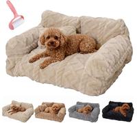 2026 New Plush Calming Pet Sofa Bed, Anxiety Relief, Machine Washable & Super Soft, Calming Fluffy Puppy Sofa for Dogs & Indoor Cats (Beige, 3XL 120 * 70 * 40cm(3800g))