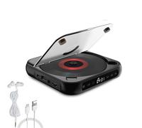2026 new portabl-e bluetooth cd player with LED Display, Rechargeable Wireless CD Player Portable, USB/SD/AUX/FM Radio, Portables Small CD Players for Home (black)
