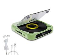2026 new portabl-e bluetooth cd player with LED Display, Rechargeable Wireless CD Player Portable, USB/SD/AUX/FM Radio, Portables Small CD Players for Home (green)